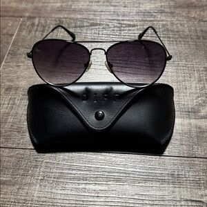 Diff Eyewear Black Aviator Sunglasses
